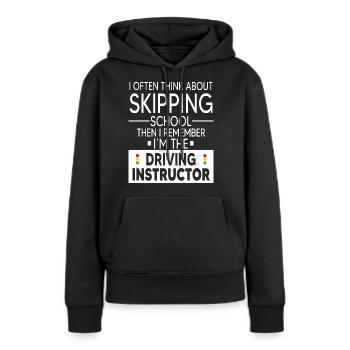 Auto-école Auto-conduite Permis de conduire Moniteur de conduite - Sweat à capuche Premium bio Femme - noir - Devant - Julia (174cm)