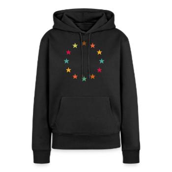 Europe Europe - Sweat à capuche Premium bio Femme - noir - Devant - Julia (174cm)