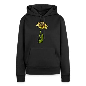 Löwenzahn - Frauen Premium Bio Hoodie - Schwarz - Vorne - Julia (174cm)