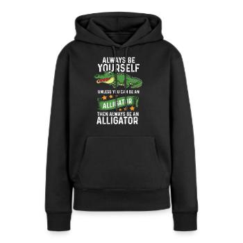 Alligator - Sweat à capuche Premium bio Femme - noir - Devant - Julia (174cm)