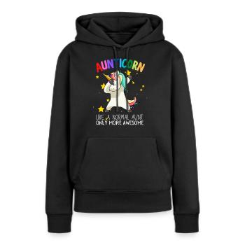 Aunticorn Tante Dabbendes Einhorn Dabbing Unicorn - Frauen Premium Bio Hoodie - Schwarz - Vorne - Julia (174cm)