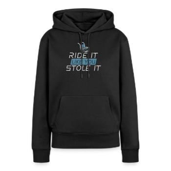 Rollstuhl Handicap Lustig - Frauen Premium Bio Hoodie - Schwarz - Vorne - Julia (174cm)