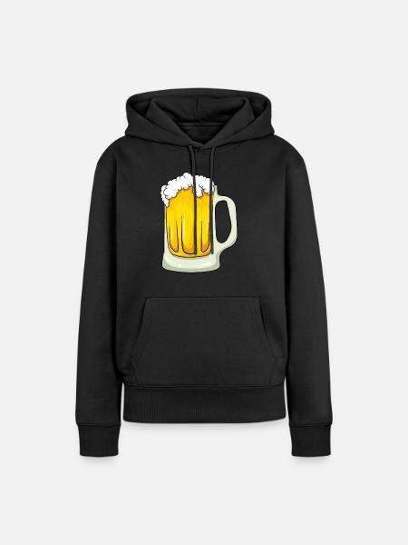 Bier Bierkrug - Frauen Premium Bio Hoodie - Schwarz