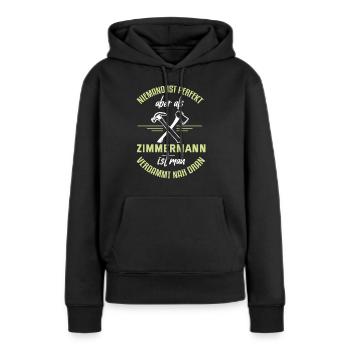 Zimmermann Zimmerer Zimmerei Schreiner Handwerker - Frauen Premium Bio Hoodie - Schwarz - Vorne - Julia (174cm)