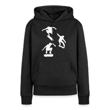 Skate skater - Sweat à capuche Premium bio Femme - noir - Devant - Julia (174cm)