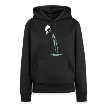 DRÔLE DE MARSHMALLOW VOMIT. HALLOWEEN - Sweat à capuche Premium bio Femme - noir - Devant - Julia (174cm)