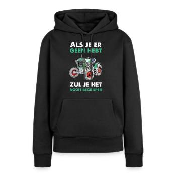 Trekker Oldtimer Design Nederlands - Frauen Premium Bio Hoodie - Schwarz - Vorne - Julia (174cm)