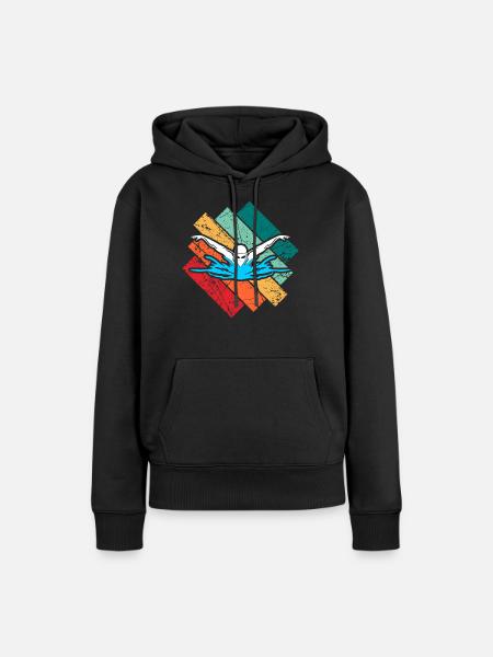 Schwimmen - Frauen Premium Bio Hoodie - Schwarz