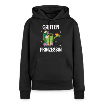 Gartenprinzessin | Gärtnerin Floristin Geschenk - Frauen Premium Bio Hoodie - Schwarz - Vorne - Julia (174cm)