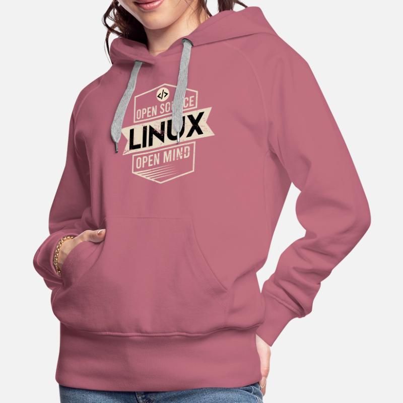 Open Source Open Mind Linux Operating System Women’s Premium Organic Hoodie