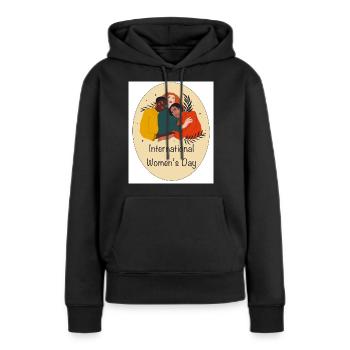 International Womes Day - Sweat à capuche Premium bio Femme - noir - Devant - Julia (174cm)