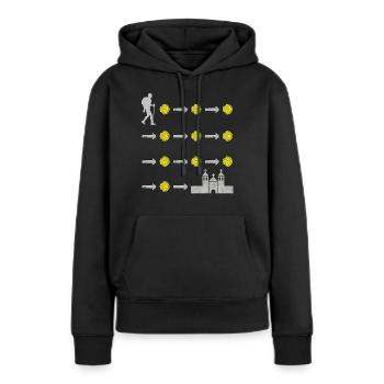 Camino de Santiago Jakobsweg Pilgermuschel Pilger - Frauen Premium Bio Hoodie - Schwarz - Vorne - Julia (174cm)