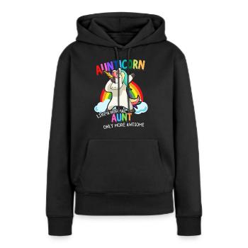 Aunticorn Aunt Dabbendes Unicorn Dabbing Unicorn - Women’s Premium Organic Hoodie - black - Front - Julia (174cm)