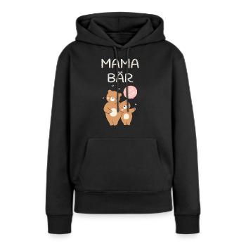 Mama Bär - Frauen Premium Bio Hoodie - Schwarz - Vorne - Julia (174cm)