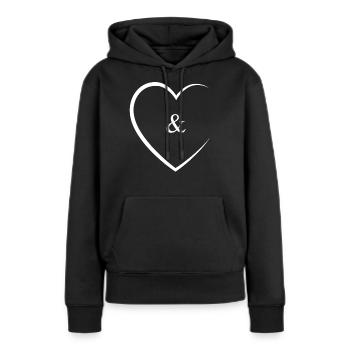 & und Zeichen Hochzeit - Frauen Premium Bio Hoodie - Schwarz - Vorne - Julia (174cm)
