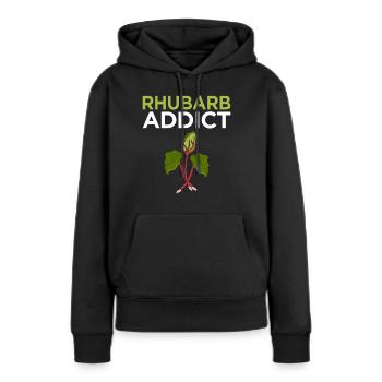 Rhubarbe amusant amusant - Sweat à capuche Premium bio Femme - noir - Devant - Julia (174cm)