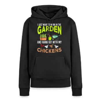 Jardin jardin jardinier Jardinage - Sweat à capuche Premium bio Femme - noir - Devant - Julia (174cm)