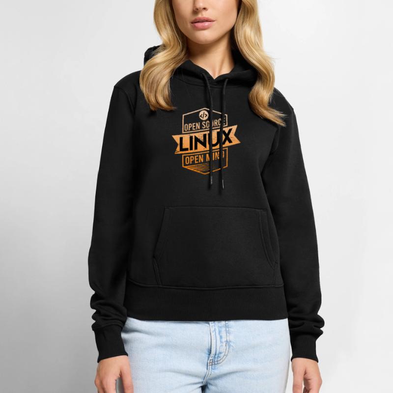 Linux Open Source Open Mind Betriebssystem Frauen Premium Bio Hoodie