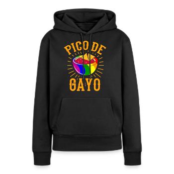 PICO DE GAYO LGBT Pride Gay Pride Month LGBTQ - Sweat à capuche Premium bio Femme - noir - Devant - Julia (174cm)