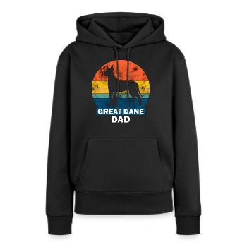 Great Dane Dad Mastiff Silhouette Retro Circle Grunge - Women’s Premium Organic Hoodie - black - Front - Julia (174cm)