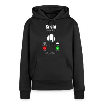Sushi - Frauen Premium Bio Hoodie - Schwarz - Vorne - Julia (174cm)