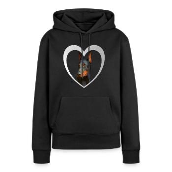 Dobermann - Chien Doberman - Sweat à capuche Premium bio Femme - noir - Devant - Julia (174cm)