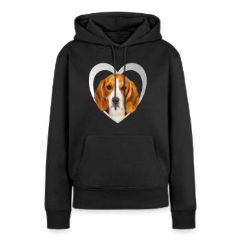 I Love My Beagle - HerzDesign - Beagle - Sweat à capuche Premium bio Femme - noir - Devant - Julia (174cm)