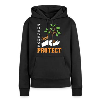 Réserve et protection de la nature - Sweat à capuche Premium bio Femme - noir - Devant - Julia (174cm)