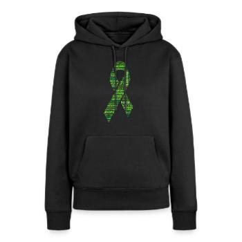 Green Mental Health Awareness Ribbon - Sweat à capuche Premium bio Femme - noir - Devant - Julia (174cm)