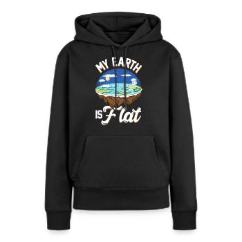 flat earth global lockdown the conspiracy - Frauen Premium Bio Hoodie - Schwarz - Vorne - Julia (174cm)