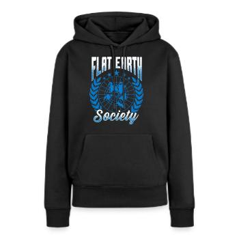 flat earth global lockdown the conspiracy - Frauen Premium Bio Hoodie - Schwarz - Vorne - Julia (174cm)