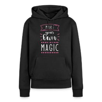Sort magique magique - Sweat à capuche Premium bio Femme - noir - Devant - Julia (174cm)