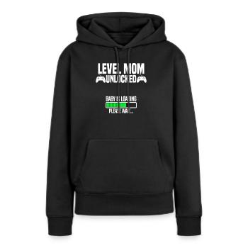 Niveau maman unlocked - Sweat à capuche Premium bio Femme - noir - Devant - Julia (174cm)