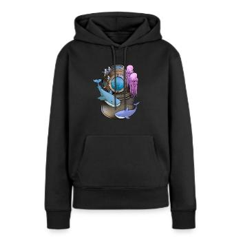 Deep Sea Scuba Diver Gift - Sweat à capuche Premium bio Femme - noir - Devant - Julia (174cm)