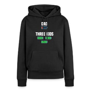 Dad und Drillinge - Frauen Premium Bio Hoodie - Schwarz - Vorne - Julia (174cm)