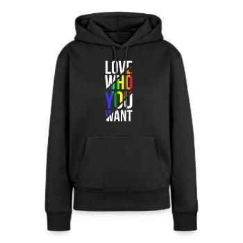 Gay Pride - Sweat à capuche Premium bio Femme - noir - Devant - Julia (174cm)