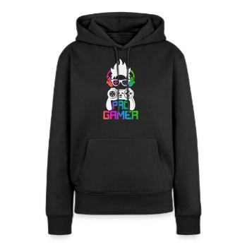 Pro Gamer - Frauen Premium Bio Hoodie - Schwarz - Vorne - Julia (174cm)