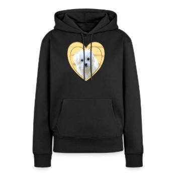 Malteser - Malteser Hund - Herz - Frauen Premium Bio Hoodie - Schwarz - Vorne - Julia (174cm)