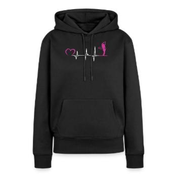 Herzschlag Hulahoop Hullern Fitness Tanz Geschenk - Frauen Premium Bio Hoodie - Schwarz - Vorne - Julia (174cm)