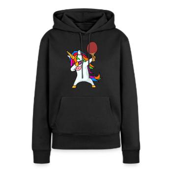 Ping-ping -Ping -ping-cong - Sweat à capuche Premium bio Femme - noir - Devant - Julia (174cm)