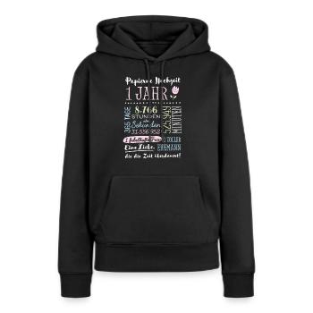 Papierhochzeit 1 Jahr Hochzeitstag Geschenk - Frauen Premium Bio Hoodie - Schwarz - Vorne - Julia (174cm)