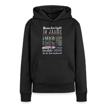 Rosenhochzeit 10 Jahre Hochzeitstag Geschenk - Frauen Premium Bio Hoodie - Schwarz - Vorne - Julia (174cm)