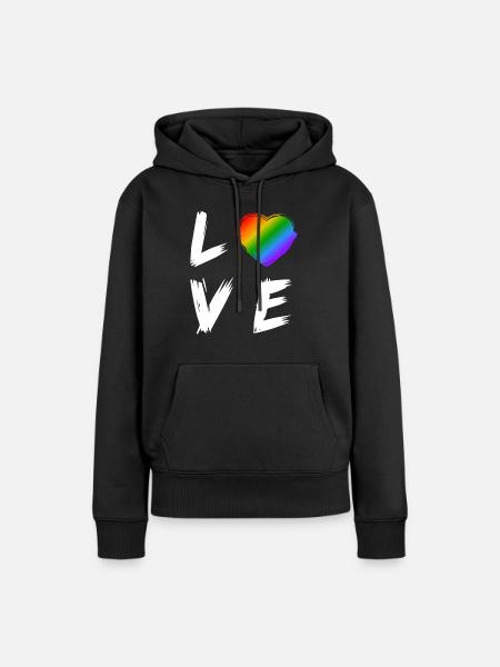 Love Spruch Transgender LGBT Geschenk Rechte - Dame Premium hoodie, økologisk bomuld - sort
