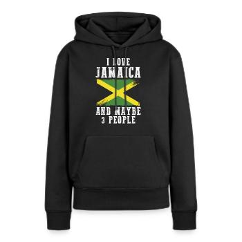 Jamaica - Frauen Premium Bio Hoodie - Schwarz - Vorne - Julia (174cm)