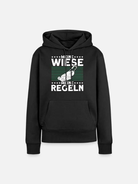 Wiese Rasen Rasenmäher - Frauen Premium Bio Hoodie - Schwarz