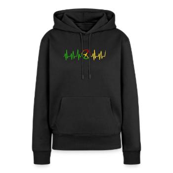 Rastafari Rasta Reggae Cadeau Jah Judah Marley - Sweat à capuche Premium bio Femme - noir - Devant - Julia (174cm)