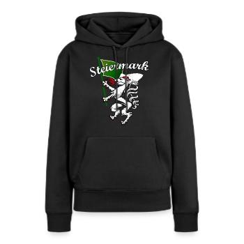 Steiermark Panther mit Fahne Flagge Lustig - Frauen Premium Bio Hoodie - Schwarz - Vorne - Julia (174cm)