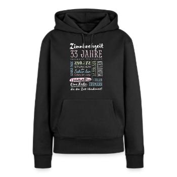 Zinnhochzeit 33 Jahre Hochzeitstag Geschenk - Frauen Premium Bio Hoodie - Schwarz - Vorne - Julia (174cm)