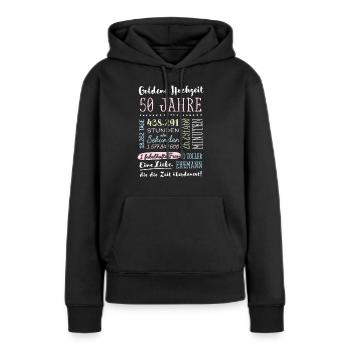 Goldhochzeit 50 Jahre Hochzeitstag Geschenk - Frauen Premium Bio Hoodie - Schwarz - Vorne - Julia (174cm)