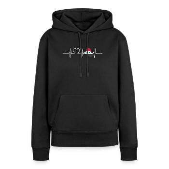 Irak avec battement de coeur ECG Vintage drapeau Irak - Sweat à capuche Premium bio Femme - noir - Devant - Julia (174cm)